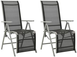vidaXL Garten-Liegestühle 2 Stk. Textilene und Aluminium Silbern 312197