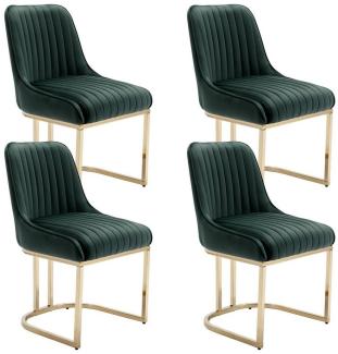 WAHSON OFFICE CHAIRS Esszimmerstuhl 2er Set Küchenstuhl mit goldene Stuhlbeine