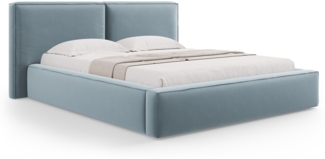 Micadoni Bett Jodie Samtstoff Hellblau 160x200