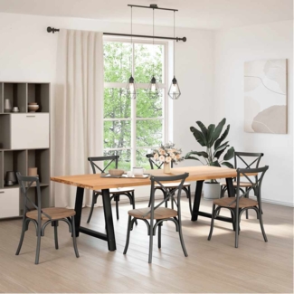 vidaXL Esstischbeine A-Form 2 Stk. Schwarz 90x(72-73) cm Stahl 4012860