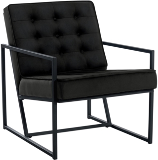 Lounger Sessel NAMUR - Samt Schwarz 63 x 83 x 79.5 cm | Barhocker Loungesessel Wohnzimmer Bequem Clubsessel Sessel Hotel