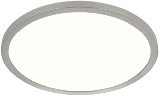 LED Deckenleuchte, IP44, dimmbar, Backlight, silber, D 29,4 cm