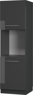 Herdumbauschrank Fame-Line Anthrazit Hochglanz 60 cm offen Vicco