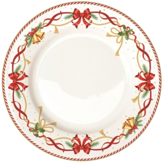 EasyLife Speiseteller Christmas Tale, Handwäsche, Mehrfarbig, Motiv: Schleifen