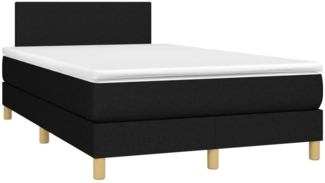 vidaXL Boxspringbett mit Matratze Schwarz 120x190 cm Stoff 3269760