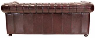 Dreisitzer-Sofa Chesterfield Manchester aus echtem Rindsleder New Red