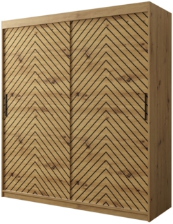 Kleiderschrank Sonter I 180 (Farbe: Artisan Eiche / Artisan Eiche + Schwarz, Größe: 180 cm, ohne Schubladen)