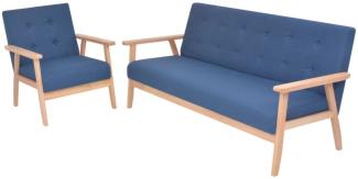 vidaXL Sofagarnitur 2-tlg. Stoff Blau [274913]