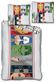 MARVEL Bettwäsche Marvel Avengers Bettwäsche Set, Mikrofaser, Deckenbezug 135-140x200cm - Kissenbezug - 63x63 cm