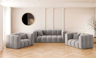Kaiser Möbel Loungeset Sofagarnitur 2+1+1 Couchgarnitur serie Grand Stoff Haga und Salvador