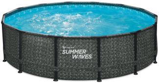 Summer Waves Pool Frame Dark Herringbone Print Elite 4,27x1,07 m