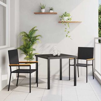 vidaXL Garten Stapelstühle 2 pcs Schwarz und Braun 54 x 56 x 90 cm 42006825