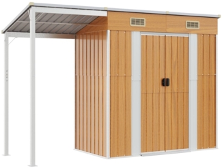 vidaXL Gartenhaus mit Schleppdach Hellbraun 277x107x181 cm Stahl 364528