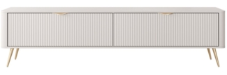 yourhouse24 TV-Schrank TV-Lowboard 200 cm LANTE 2D beige/gold, schwarz