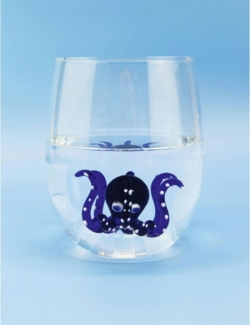 Winkee Glas Winkee - Handgemachtes Oktopus Glas, Kristall-Trinkglas, Dessertg