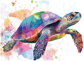Wallarena Fototapete Kinderzimmer Jungen Schildkröte Mädchen Bunt Vlies Tapete Wandtapete, Glatt Vlies Washable, Schildkröte, Natur, Ocean, See, Bunt, Kinderzimmer, (Packung, 8 St, Vlies Fototapete), Vliestapete bunt rosa Kinderzimmer Kinder Tapete + K...