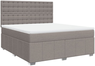 vidaXL Boxspringbett mit Matratze Taupe 180x200 cm Stoff 3291765