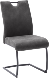 Freischwinger Stuhl Acroma | Feingewebe | dunkelgrau