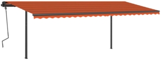 vidaXL Markise Manuell Einziehbar mit LED 6x3,5 m Orange und Braun 3070285