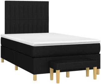 vidaXL Boxspringbett mit Matratze Schwarz 120x190 cm Stoff 3270420