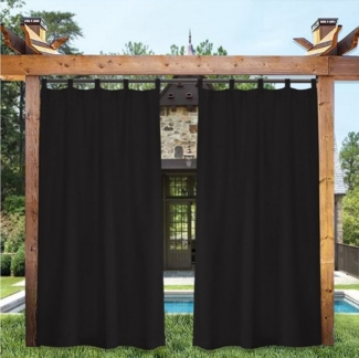BTTO V&G Gardine Outdoorgardine Blackout Vorhang Wasserdicht, (2 St), Lichtschutz, Balkon Vorhang mit Magic Tape