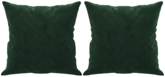 vidaXL Zierkissen 2 Stk. Dunkelgrün 40x40 cm Samt