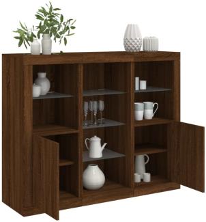 vidaXL Sideboards mit LED-Leuchten 3 Stk. Braun Eichen-Optik 3209127