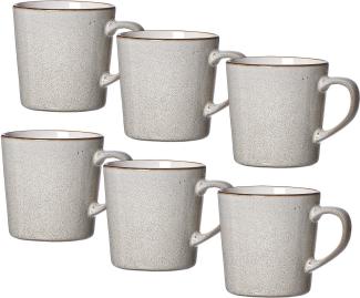 Ritzenhoff & Breker Kaffeebecher-Set Visby, 6er Set, Kaffee Becher, Tasse, Steinzeug, Grau, 400 ml, 318289