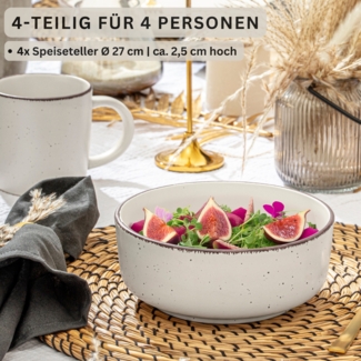 SÄNGER Steingut Schalen Bombay Ivory 4 teilig