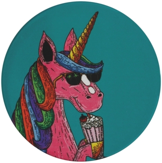 Maxwell & Williams DU0188 MULGA Untersetzer rund, 10,5 cm, Unicorn (Einhorn), Keramik - Kork