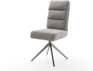 Drehstuhl Pela-Flex Strukturstoff Soft Grau Kreuzgestell breit Graphit 360° drehbar Wippfunktion Taschenfederkern