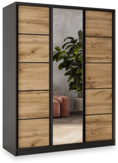 Masseno Schwebetürenschrank NATA Kleiderschrank mit Spiegel und Schubladen Schlafzimmerschrank