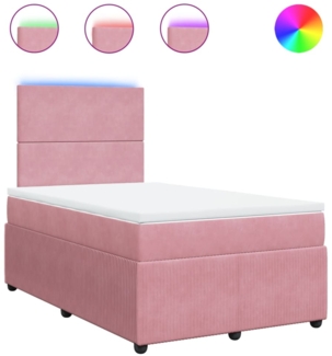 vidaXL Boxspringbett mit Matratze Rosa 120x200 cm Samt 3294609