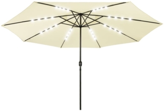 vidaXL Sonnenschirm mit LED-Beleuchtung 400 cm Sandweiß 312530