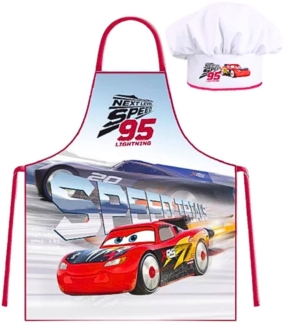 Disney Cars Kochschürze Lightning McQueen, (2-tlg), Kinder Koch-Set 2 tlg. Backschürze + Chefmütze