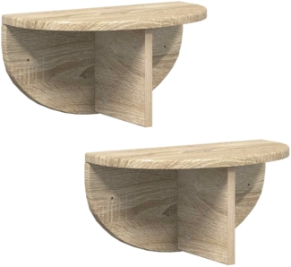 vidaXL Wandregal 2 pcs Sonoma-Eiche 38 x 19 x 19 cm Holzwerkstoff 891413