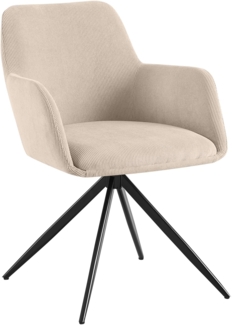 CLP Esszimmerstuhl Olema Cordbezug 180 Grad Schwenkmechanismus bis 150 kg belastbar,creme