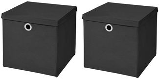 StickandShine Faltbox 2er SET 28 x 28 x 28 cm mit Deckel – perfekt für KALLAX - 19 Farben