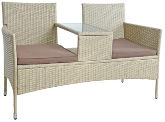 Polyrattan Gartenbank Bank Rattan Sitzbank 2-Sitzer Gartenmöbel Balkonmöbel