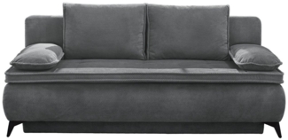 Massivart® Schlafsofa DREAMER 205 cm / Cord grau / Dauerschläfer / mit Bettkasten, mit Nosagunterfederung & Kaltschaum-Topper, Bettfunktion