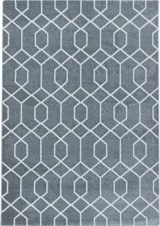 Kurzflor Teppich Elisa Läufer - 80x250 cm - Grau