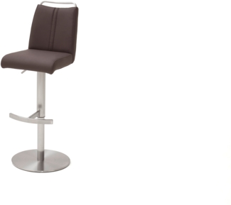 Barstuhl Giulia I - Kunstleder Braun - Edelstahl