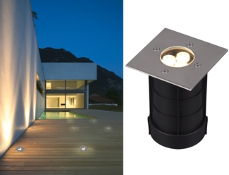Bodeneinbauspot BELAJA eckig Edelstahl 11cm IP65 - Bodenstrahler für Einfahrt