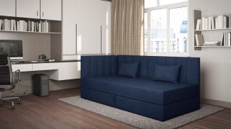 Sofa Polsterliege Kindersofa THELMA Seite Universal in Stoff Opera Velvet Dunkelblau