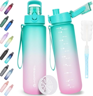 AOPREL Trinkflasche 1l BPA-frei Tritan Sport Auslaufsicher Fitness Camping Büro