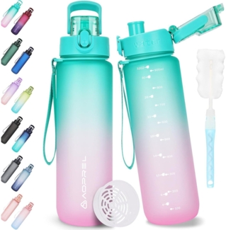 AOPREL Trinkflasche 1l BPA-frei Tritan Sport Auslaufsicher Fitness Camping Büro