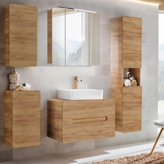 Badmöbel Komplett Set LUTON-56-CRAFT in Wotan Eiche Nb, B/H/T ca. 180/200/46 cm