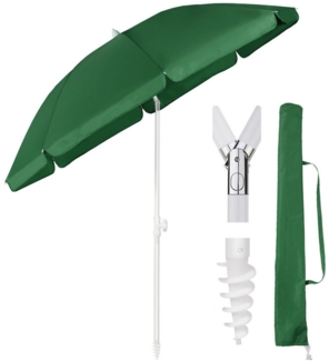 Sekey Sonnenschirm Ø180 cm Balkonschirm Terrassenschirm mit Schutzhülle und Bodenhülse, LxB: 180,00x180,00 cm, UV-Schutz 50+, höhenverstellbar, beidseitig um 30° knickbar