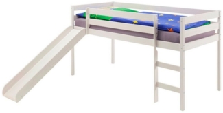 IDIMEX Hochbett BENNY Hochbett mit Rutsche Kiefer massiv lackiert in 2 Farben 90x200