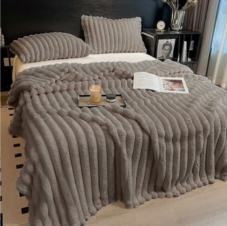 Wohndecke Kuscheldecke Milchsamt Blasen Decke Super Soft Wohndecke, CALIYO, Grobe Korddecke Für Bett Sofa Schlafzimmer Wohn Kuscheldecken